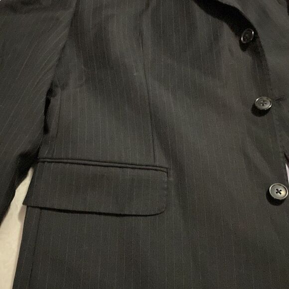 Sean john fine tailored mens 3 button blazer black pinstripe 44S sport coat wool - Picture 10 of 14